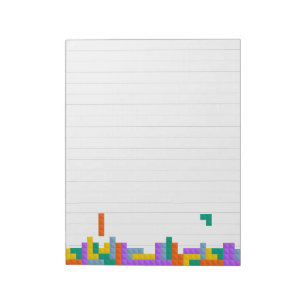 Lined Writing Pad Russian Tetris Video Game Notizblock