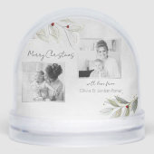 Linedrawn Christmas Floral 2-Photo Snow Globe Schneekugeln (Vorderseite)