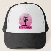 Linefrau Pink Retro Sunset Truckerkappe (Vorderseite)