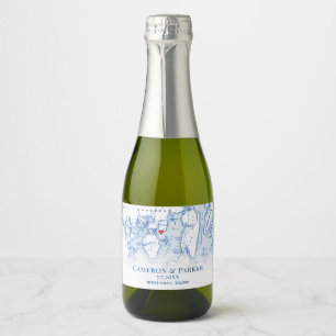 Linekin Bay Resort Maine Wedding Mini Flasche Schaumweinetikett