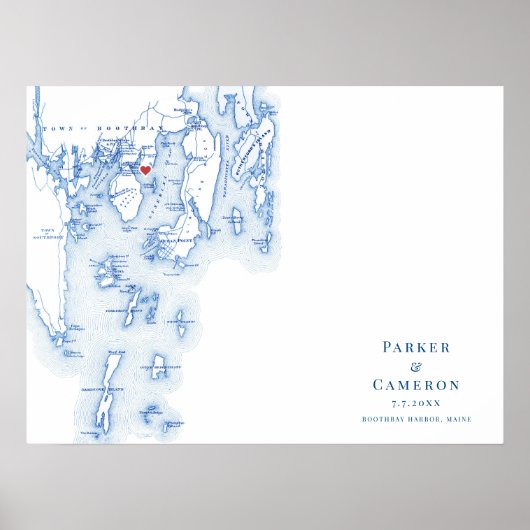 Linekin Bay Resort Wedding Blue Guest Book Poster (Vorne)