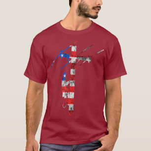 Lineman American 4. Juli Electrician Cable T-Shirt