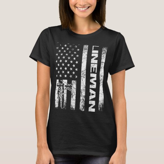 Lineman American Flag Apparel Top Line Design (Vorderseite)