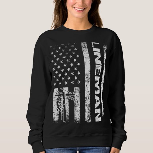 Lineman American Flag Apparel Top Line Design (Vorderseite)