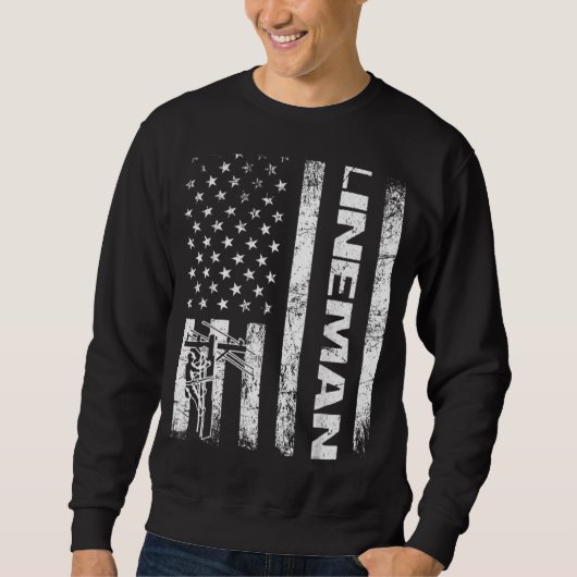 Lineman American Flag Apparel Top Line Design (Vorderseite)