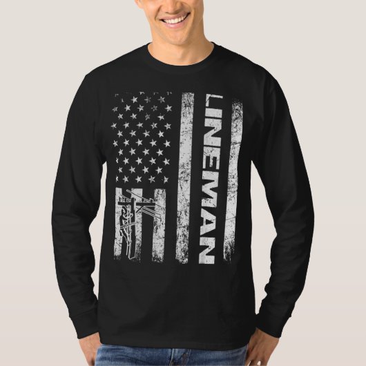Lineman American Flag Apparel Top Line Design (Vorderseite)