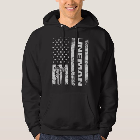 Lineman American Flag Apparel Top Line Design (Vorderseite)