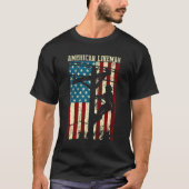 Lineman American Flag Electric Cable Gift Patrioti T-Shirt (Vorderseite)