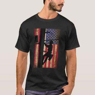 Lineman American Flag | Electric Cable Lineman Gif T-Shirt