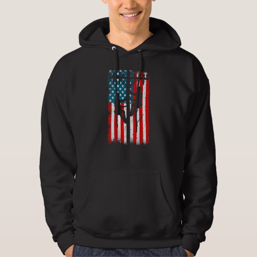 Lineman American Flag Patriotic Electric Cable (on Hoodie (Vorderseite)