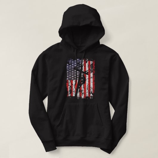 Lineman American Flag USA Patriotic Lineman Gift L Hoodie (Design vorne)