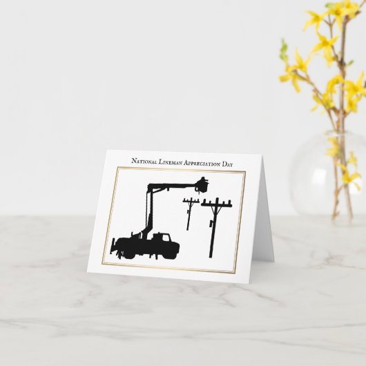 Lineman Apprecision Day Silhouette Anpassen Karte (Gelbe Blume)