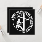 Lineman arbeitet am Pol Karte (Vorderseite/Rückseite Beispiel)