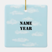 Lineman auf der Silhouette Pole Personalisierte Or Keramikornament (Rückseite)