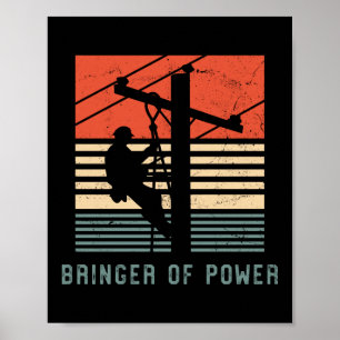 Lineman Bringer von Power Retro Vintag Poster