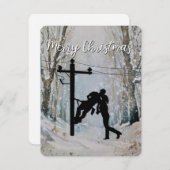 Lineman Christmas Card Feiertagskarte (Vorne/Hinten)