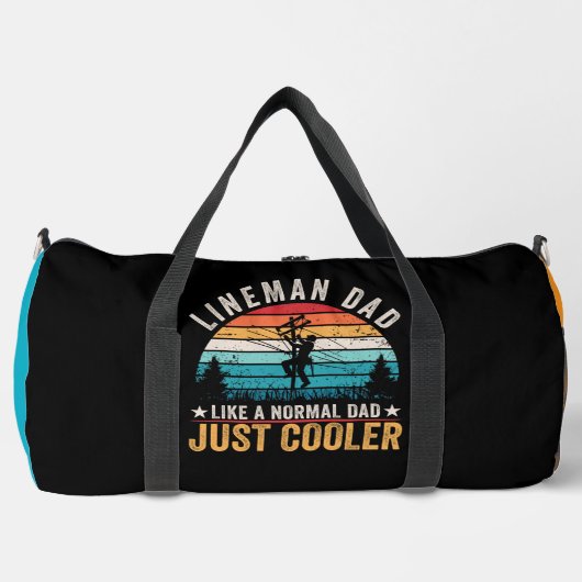 Lineman Dad Cooler Sonnenuntergang Duffle Bag (Vorderseite)