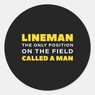 Lineman die einzige Position auf dem Feld namens M Runder Aufkleber