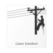 Lineman Electric Utility Journeyman Gift Notizblock (Vorderseite)