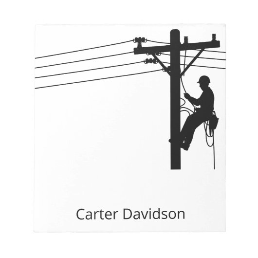 Lineman Electric Utility Journeyman Gift Notizblock (Vorderseite)