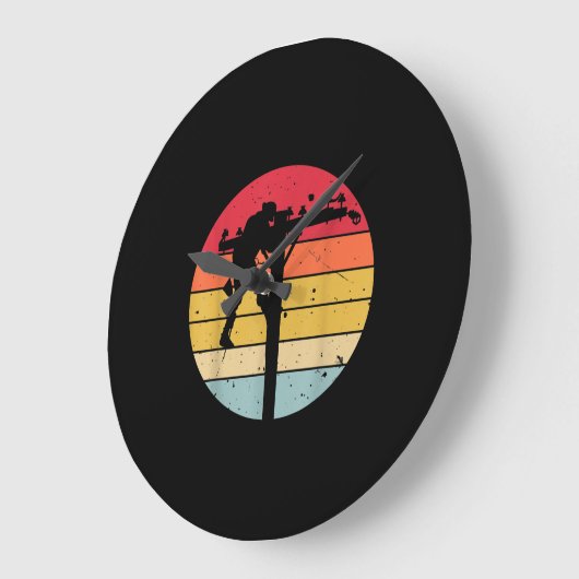 Lineman Electrician Gift Große Wanduhr (Winkel)