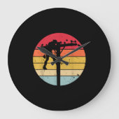 Lineman Electrician Gift Große Wanduhr (Vorderseite)