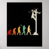 Lineman Evolution Elektriker Lineman Poster (Vorne)