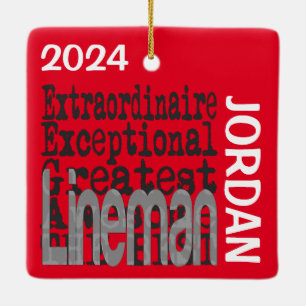 Lineman Extraordinaire CUSTOM Keramikornament