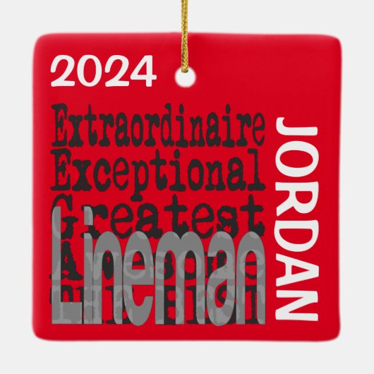Lineman Extraordinaire CUSTOM Keramikornament (Rückseite)