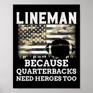 Lineman Football Geschenk Patriotische amerikanisc Poster