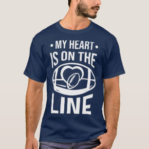 Lineman Football Mein Herz ist auf der Linie Offen T-Shirt