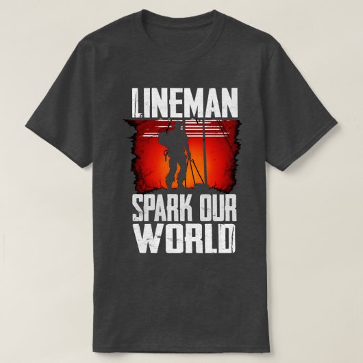 Lineman funkt unsere Welt T-Shirt (Design vorne)