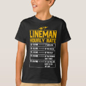 Lineman Funny stündliche Geschenke für Lineman T-Shirt (Vorderseite)