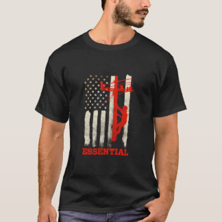 Lineman gibt Zeilennutzer-Image auf der Rückseite T-Shirt