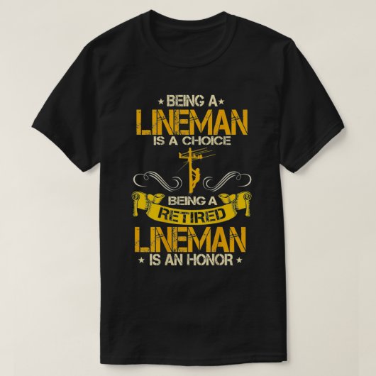 Lineman Gifts Line Worker Image On Back Of T-Shirt (Design vorne)