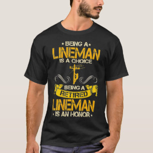Lineman Gifts Line Worker Image On Back Of  T-Shirt