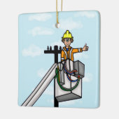 Lineman in Eimer Personalisierter Name Ornament (Links)