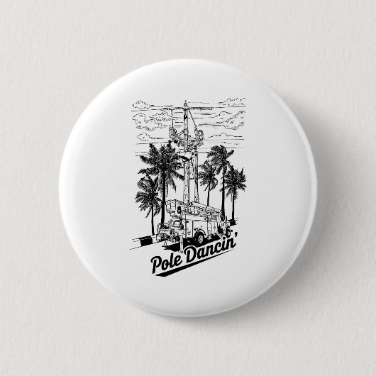 Lineman Le Dancin' Electrician Gift For Men Husban Button (Vorderseite)