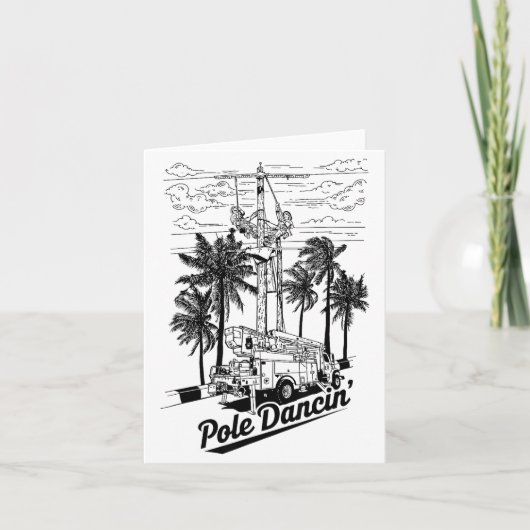 Lineman Le Dancin' Electrician Gift For Men Husban Karte (Vorderseite)