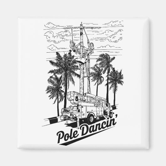 Lineman Le Dancin' Electrician Gift For Men Husban Magnet (Vorne)