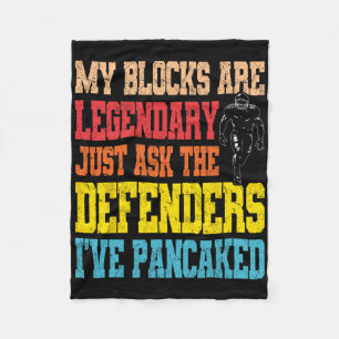 Lineman Legendary Pancake Blocks Funny Football Pl Fleecedecke