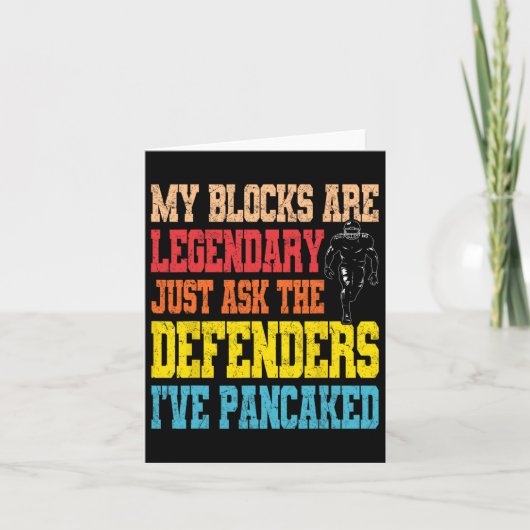 Lineman Legendary Pancake Blocks Funny Football Pl Karte (Vorderseite)