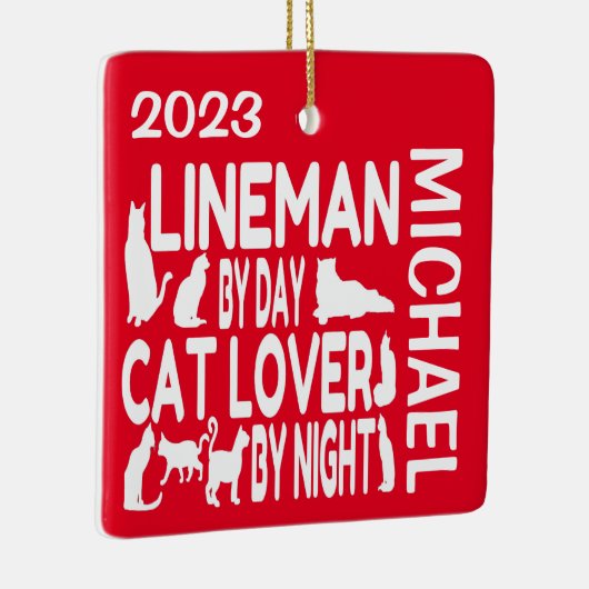 Lineman Lieben Cats CUSTOM Keramikornament (Rechts)