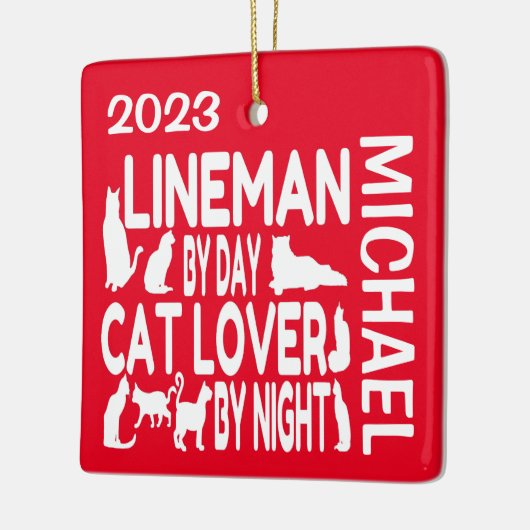 Lineman Lieben Cats CUSTOM Keramikornament (Links)