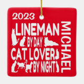 Lineman Lieben Cats CUSTOM Keramikornament (Rückseite)