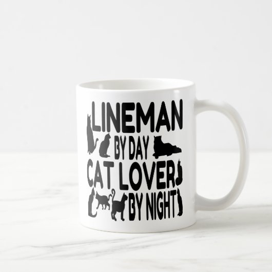 Lineman Lieben Katzen Kaffeetasse (Rechts)