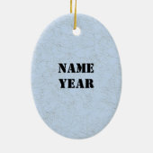 Lineman mit Big Bulb Personalisierter Name Ornamen Keramik Ornament (Hinten)