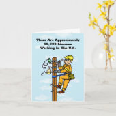 Lineman on Pole Appreciating Card Karte (Gelbe Blume)