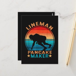 Lineman Pfannkuchen-Macher - American Football Postkarte