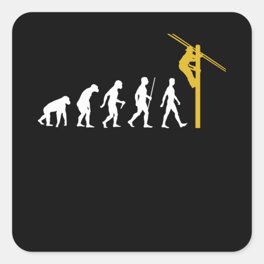 Lineman Quadratischer Aufkleber (Vorderseite)